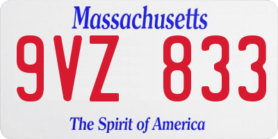 MA license plate 9VZ833