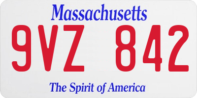 MA license plate 9VZ842