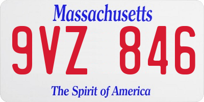 MA license plate 9VZ846