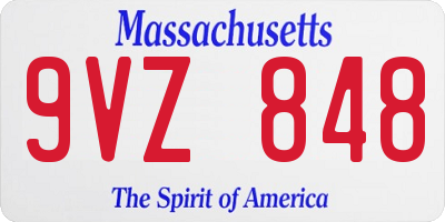 MA license plate 9VZ848