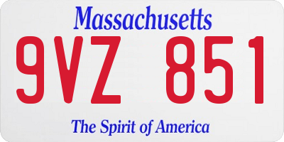 MA license plate 9VZ851