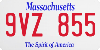 MA license plate 9VZ855