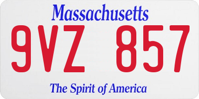 MA license plate 9VZ857