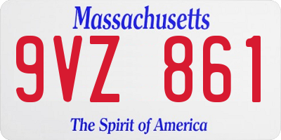 MA license plate 9VZ861