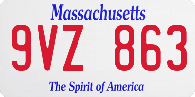 MA license plate 9VZ863