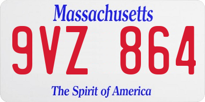MA license plate 9VZ864