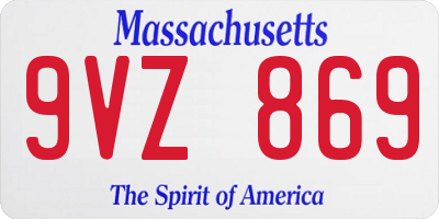 MA license plate 9VZ869