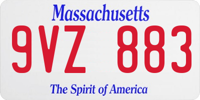 MA license plate 9VZ883