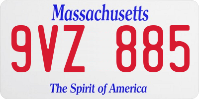 MA license plate 9VZ885