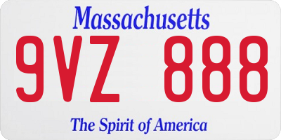 MA license plate 9VZ888
