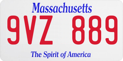 MA license plate 9VZ889
