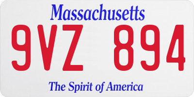 MA license plate 9VZ894