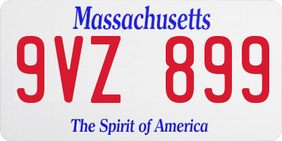MA license plate 9VZ899