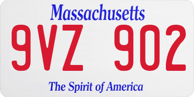 MA license plate 9VZ902