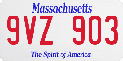 MA license plate 9VZ903