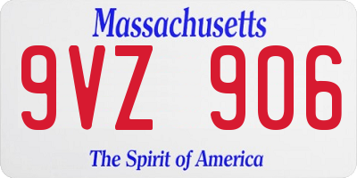MA license plate 9VZ906