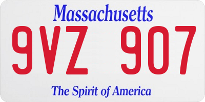 MA license plate 9VZ907