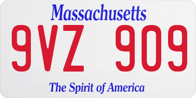 MA license plate 9VZ909