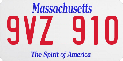 MA license plate 9VZ910