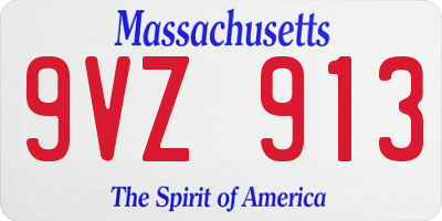 MA license plate 9VZ913