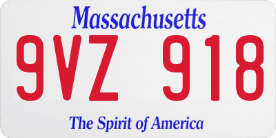 MA license plate 9VZ918
