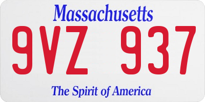 MA license plate 9VZ937
