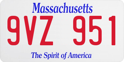 MA license plate 9VZ951