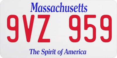 MA license plate 9VZ959
