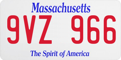 MA license plate 9VZ966