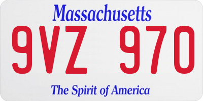 MA license plate 9VZ970