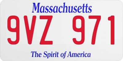 MA license plate 9VZ971