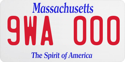 MA license plate 9WA000
