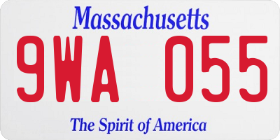 MA license plate 9WA055