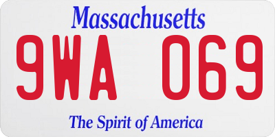 MA license plate 9WA069