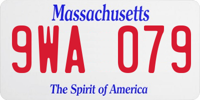 MA license plate 9WA079