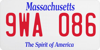 MA license plate 9WA086