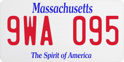 MA license plate 9WA095