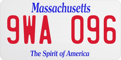 MA license plate 9WA096
