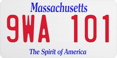 MA license plate 9WA101