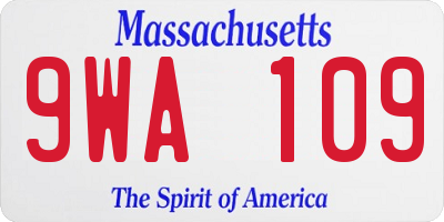 MA license plate 9WA109