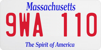 MA license plate 9WA110
