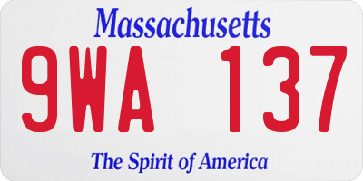 MA license plate 9WA137