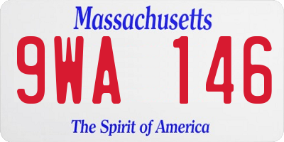 MA license plate 9WA146