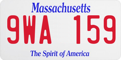 MA license plate 9WA159