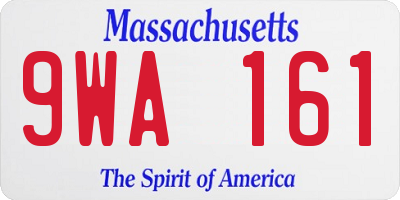 MA license plate 9WA161