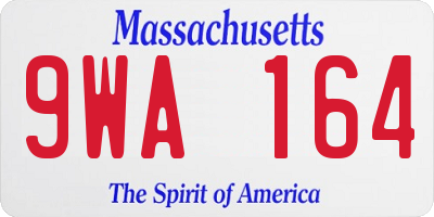 MA license plate 9WA164