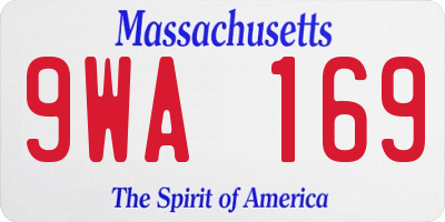 MA license plate 9WA169