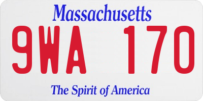 MA license plate 9WA170