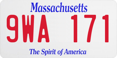 MA license plate 9WA171