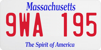 MA license plate 9WA195